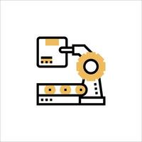 A machine with a box on it and a yellow icon vector