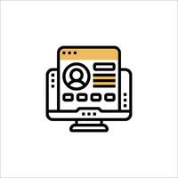 A computer screen with a person on it vector