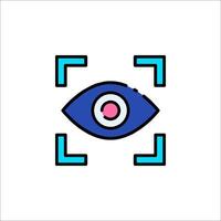 An eye icon with a square frame around it vector