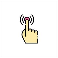 Touch icon with finger on the screen, illustration vector