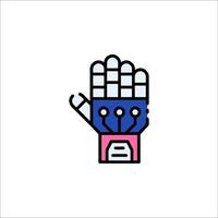 A robot glove with a hand on it vector