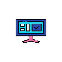 A computer monitor with a check mark on it vector