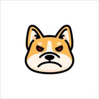 An angry dog head with a red eye vector