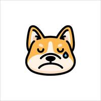 A dog with a sad face on a white background vector