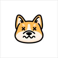 A cartoon dog with a cross on its face vector