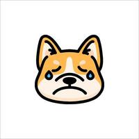 A sad dog icon on a white background vector