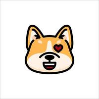 A cartoon dog with a heart on its face vector
