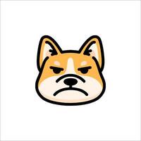 An angry dog face with a sad expression vector