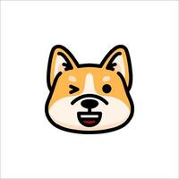 A cartoon dog face with an open mouth vector