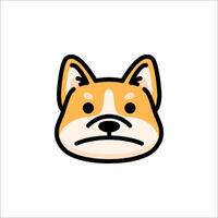 A cartoon dog head with a sad expression vector