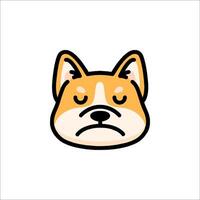 A dog with a sad face on a white background vector