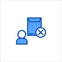 A blue icon of a person with a mail and a check vector