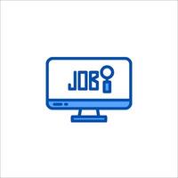 Job icon on computer monitor vector