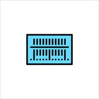 A blue and black icon of a computer vector