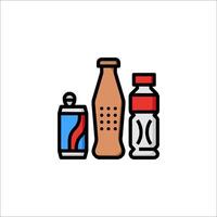 A can of soda, a bottle of water and a bottle of soda vector