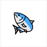A fish icon with a blue and white stripe vector
