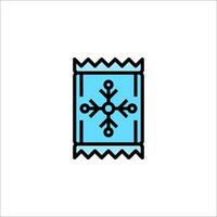A blue and black icon of a snowflake vector