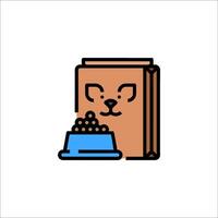 A cat and a book icon on a white background vector