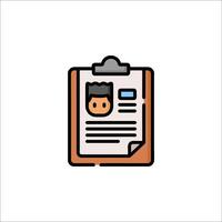 A clipboard with a person's face on it vector