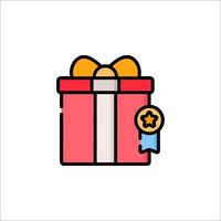A gift box with a star and ribbon on it vector
