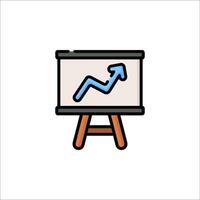 A presentation board with an arrow on it vector