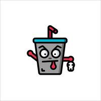 A cartoon drink with a tooth in it vector