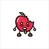 An apple with a face and a mouth vector
