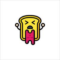 A cartoon character with a piece of toast sticking out of its mouth vector