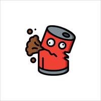 A cartoon can of soda with a face on it vector