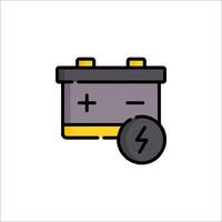 A battery icon with a lightning bolt on top vector