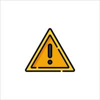 A yellow warning triangle with an exclamation mark vector