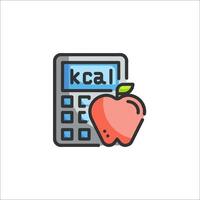 Calculator icon with apple and calculator vector
