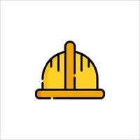 A yellow hard hat icon on a white background vector