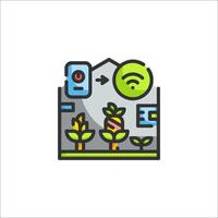 A house with a wifi signal and a plant vector