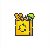 A grocery bag with food and vegetables in it vector