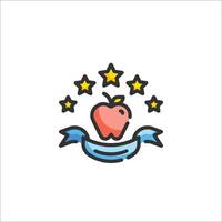 An apple with stars and ribbon on it vector
