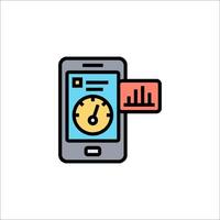 Mobile phone with speedometer icon illustration vector
