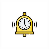 A yellow alarm clock on a white background vector