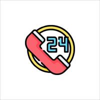 A phone icon with the number 24 in the middle vector