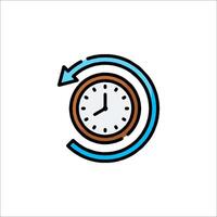 A clock with an arrow pointing to it vector