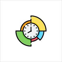 A colorful clock icon on a white background vector