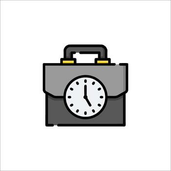 A briefcase with a clock on it vector