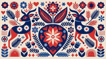 Scandinavian Seamless Pattern Design Inspired by Nordic Minimalism and Modern Geometric Style vector