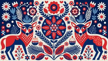 Scandinavian Seamless Pattern Design Inspired by Nordic Minimalism Modern Style vector