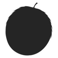 Minimalist silhouette of a whole coconut icon, ideal for logos and graphic projects. vector