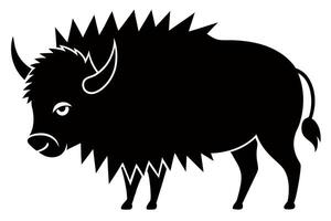 Simple bison silhouette icon for wildlife minimalist design project vector