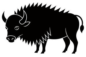 Simple bison silhouette icon for wildlife or minimalist design projects. vector