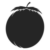 Minimalist silhouette of a whole coconut icon, ideal for and projects. vector