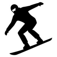 Black silhouette of a man with a surfboard, perfect for beach and surfing themes. vector