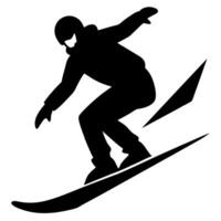 Black silhouette of a man with a surfboard, perfect for beach vector